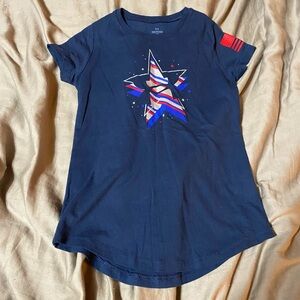 Under Armour Girls Navy Star Tee